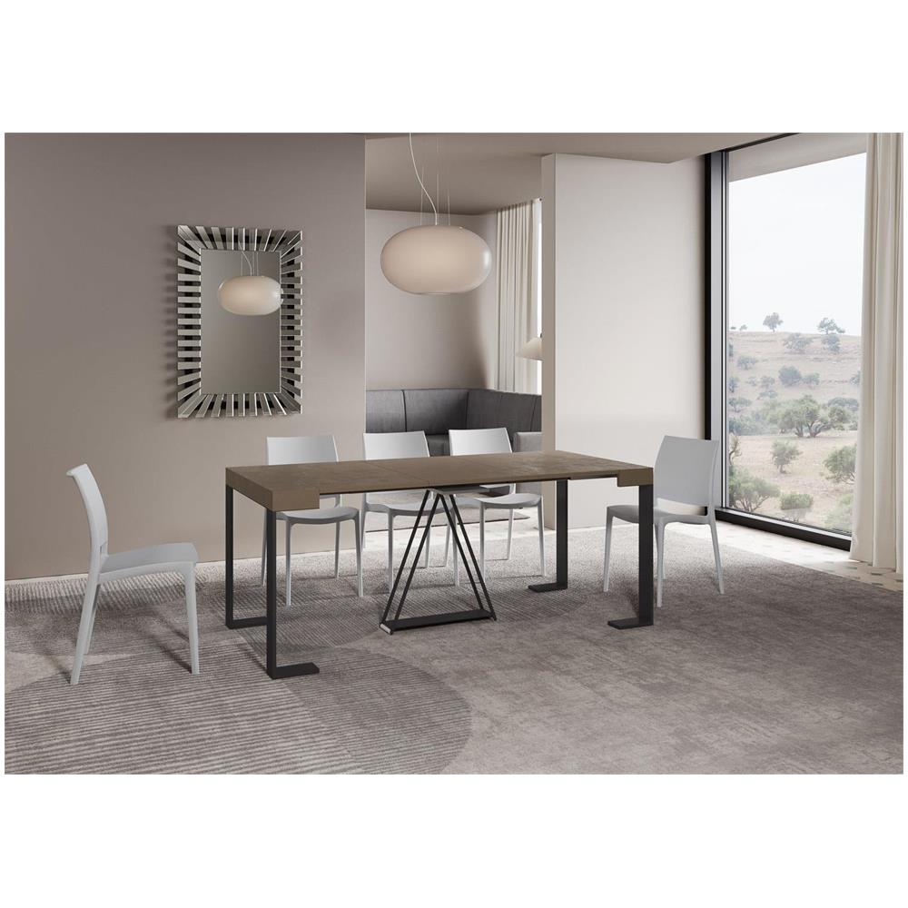 Consolle allungabile 90x40/196 cm Zamat Small tortora telaio antracite - Foto 3