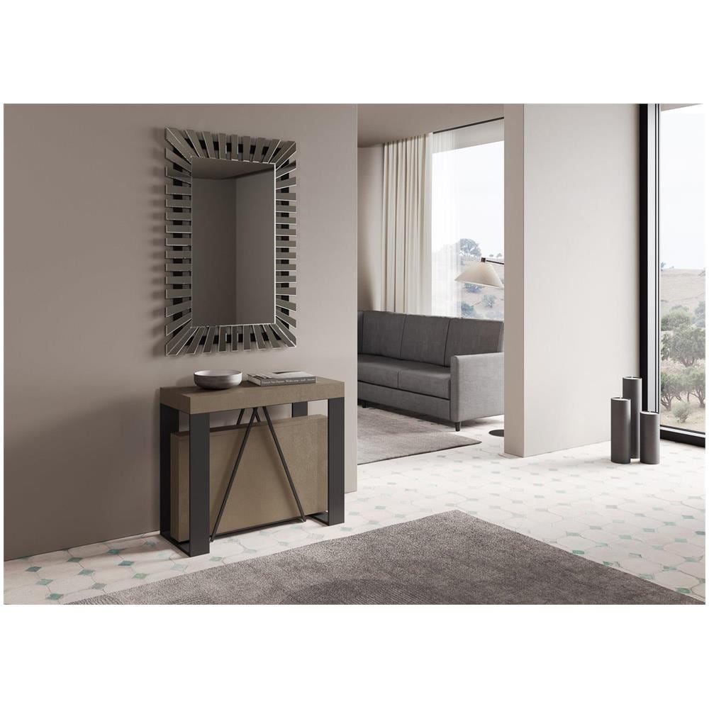 Consolle allungabile 90x40/196 cm Zamat Small tortora telaio antracite - Foto 2