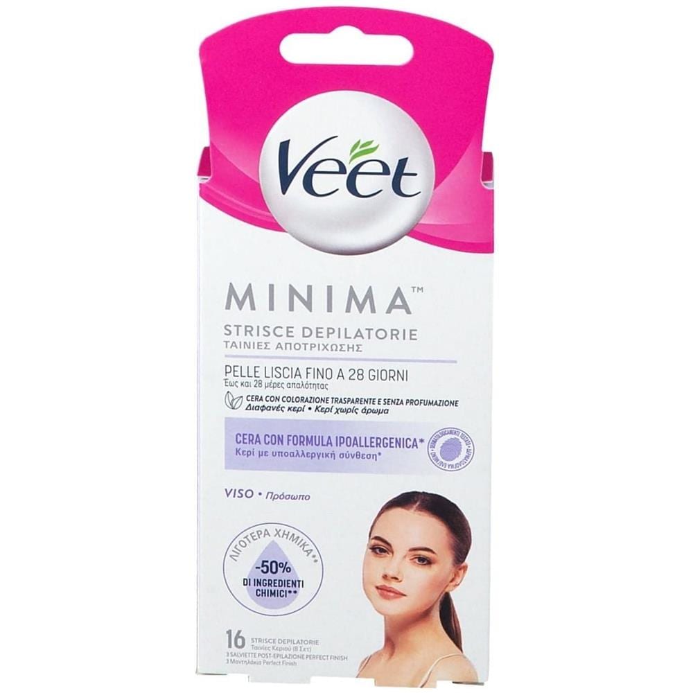 Veet Strisce Viso Ipoallergeniche 16 Pezzi - Foto 1