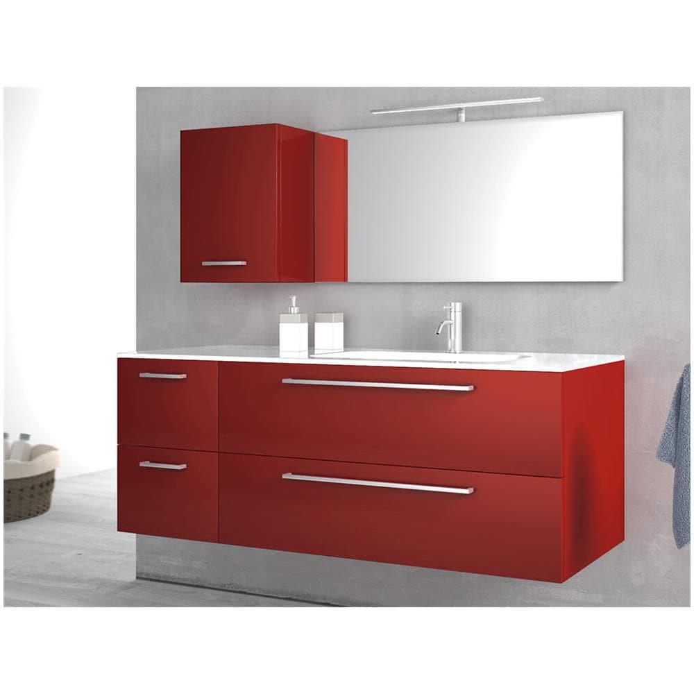 Mobile Da Bagno Sospeso Samoa 01c Laccato Rosso - Foto 2