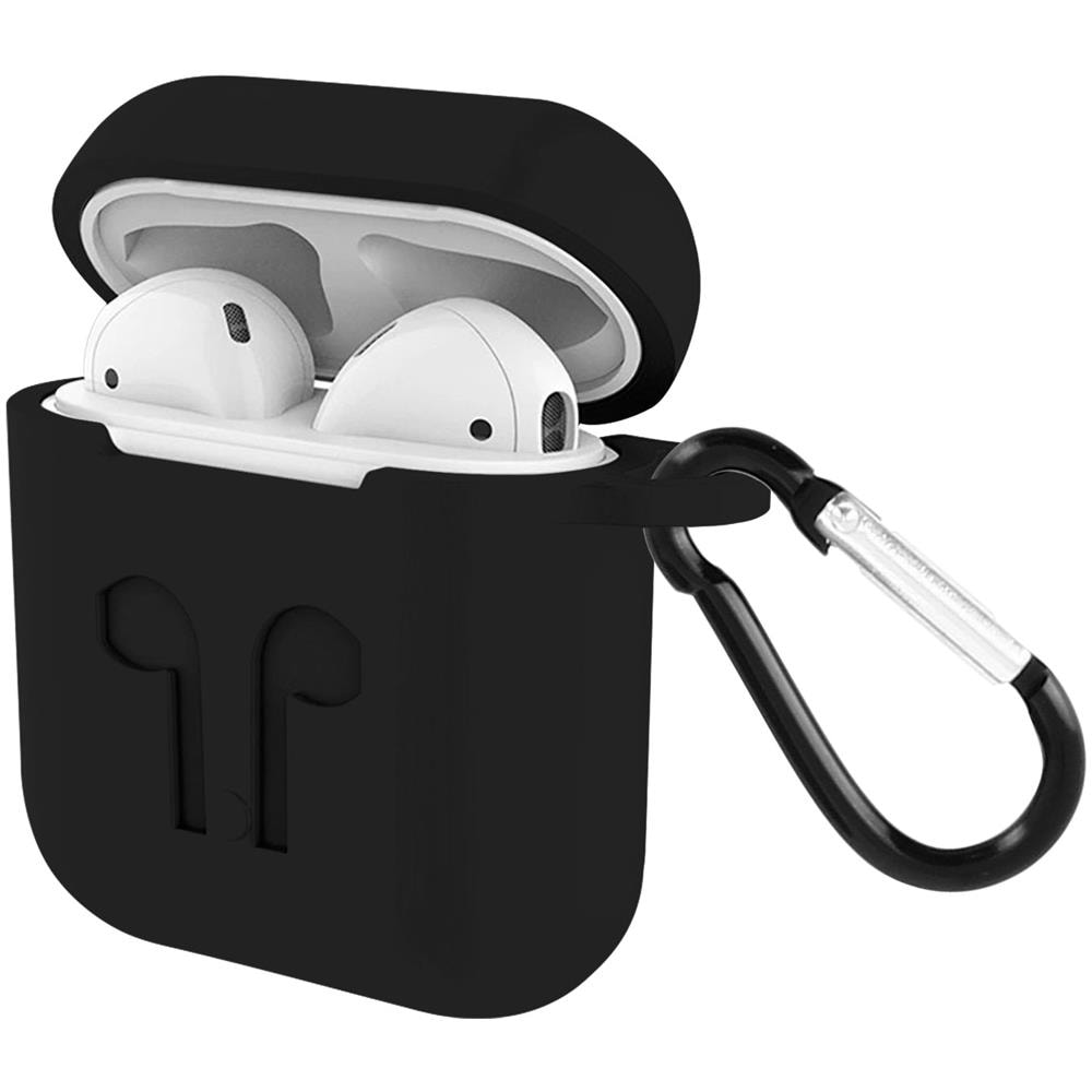 Cover Airpods 1 / 2 Morbida Antigraffio Anti-impronte Con Moschettone Nero - Foto 1