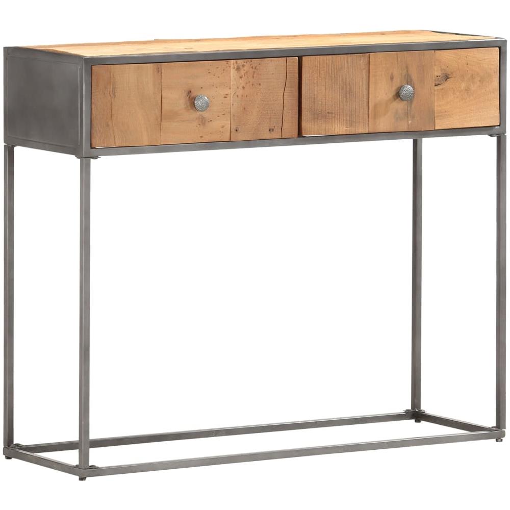 Tavolo Consolle 90x30x75 cm in Legno Massello di Recupero - Foto 1