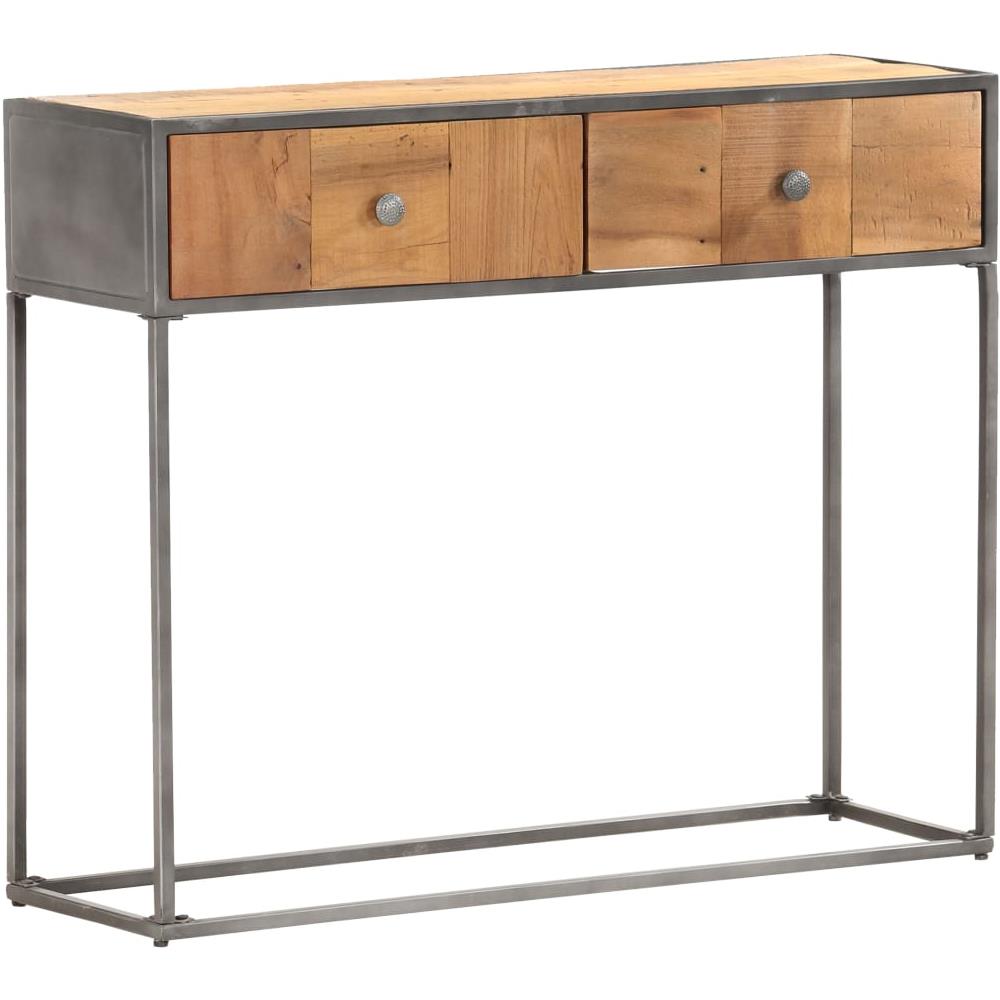 Tavolo Consolle 90x30x75 cm in Legno Massello di Recupero - Foto 8