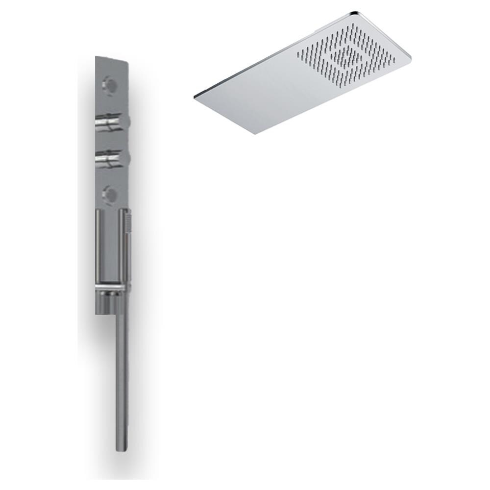 Wall Kit A Parete Da Incasso A Muro Acciaio Inox + Soffione Doccia A Parete Acciaio Inox Punta Quadrata - Foto 2