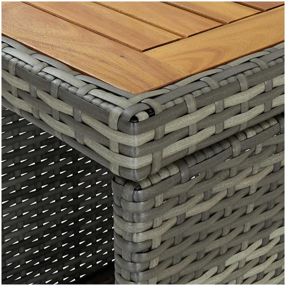 Set Da Bar Da Giardino 5 Pz Con Cuscini In Polyrattan Grigio - Foto 2
