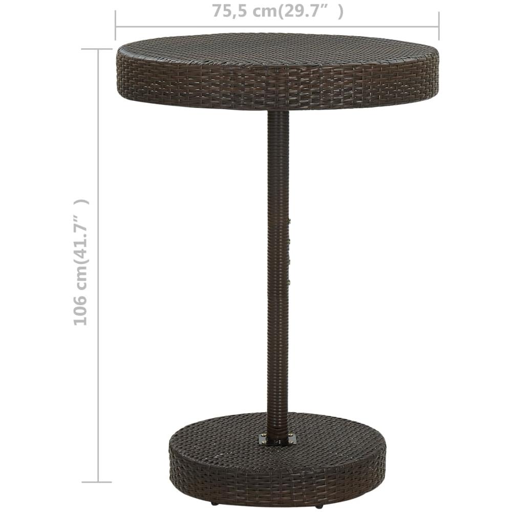 Tavolo Da Giardino Marrone 75,5x106 Cm In Polyrattan - Foto 5