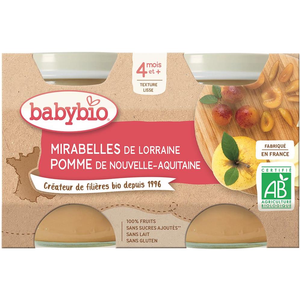 Compotes Bébé Dès 4 Mois, Mirabelle Pomme - Foto 1