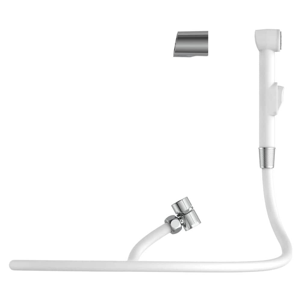 Set Doccetta da Lavabo con Staffa a Muro e Tubo per Doccia Bianco - Foto 2