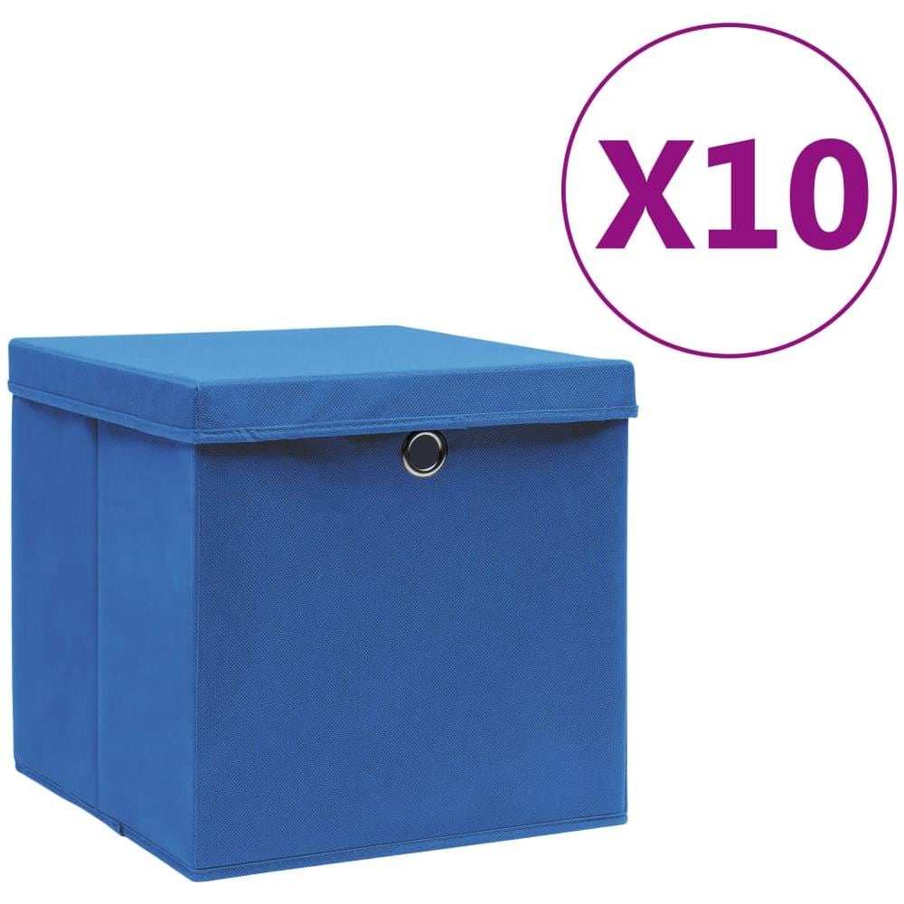 Contenitori con Coperchio 10 pz 28x28x28 cm Blu - Foto 1