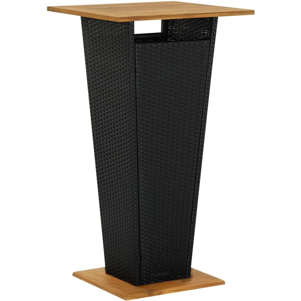 Set Bar da Giardino 3 pz con Cuscini in Polyrattan Nero - Foto 2