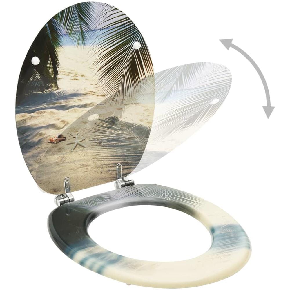 Tavolette WC con Coperchi 2 pz in MDF Design Spiaggia - Foto 3