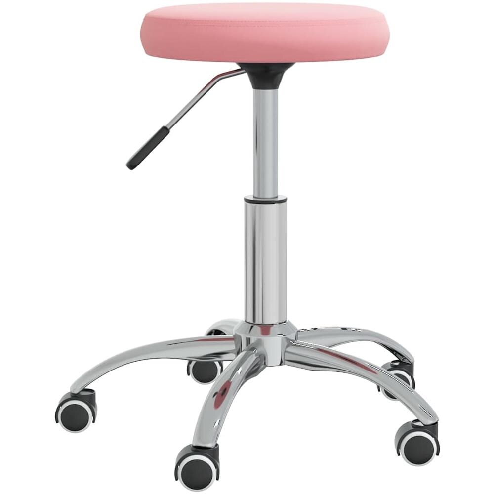 Sedia Girevole Da Ufficio Rosa In Velluto - Foto 1
