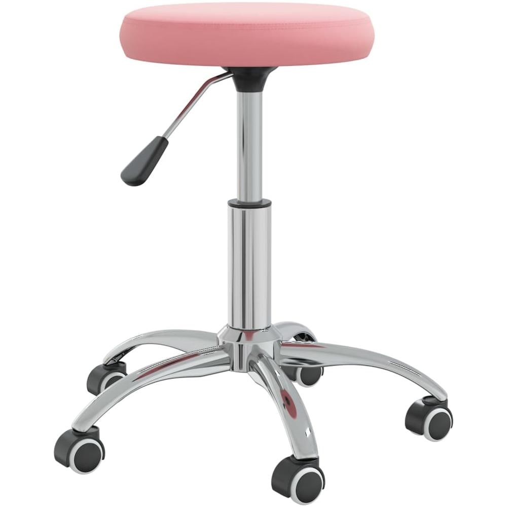 Sedia Girevole Da Ufficio Rosa In Velluto - Foto 2