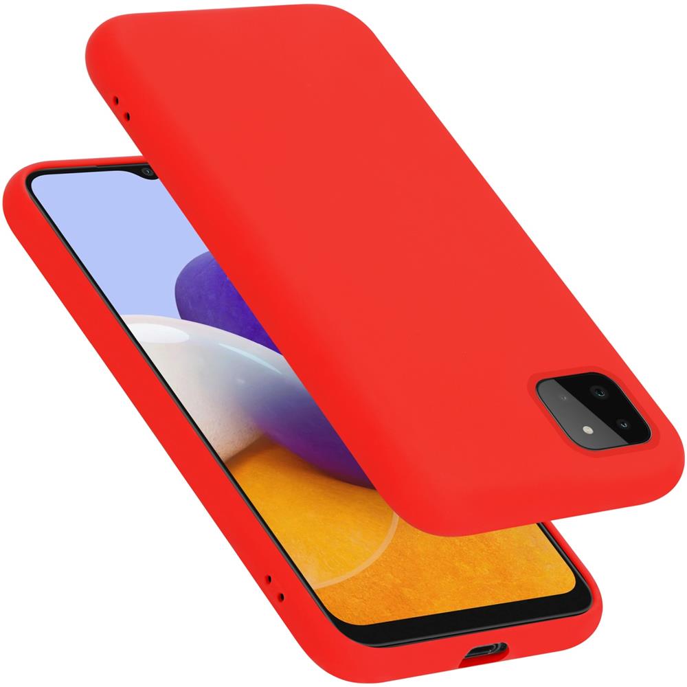 Custodia Compatibile Con Samsung Galaxy A22 5g In Liquid Rosso - Coperchio Protettivo In Silicone Tpu Flessibile - Foto 1