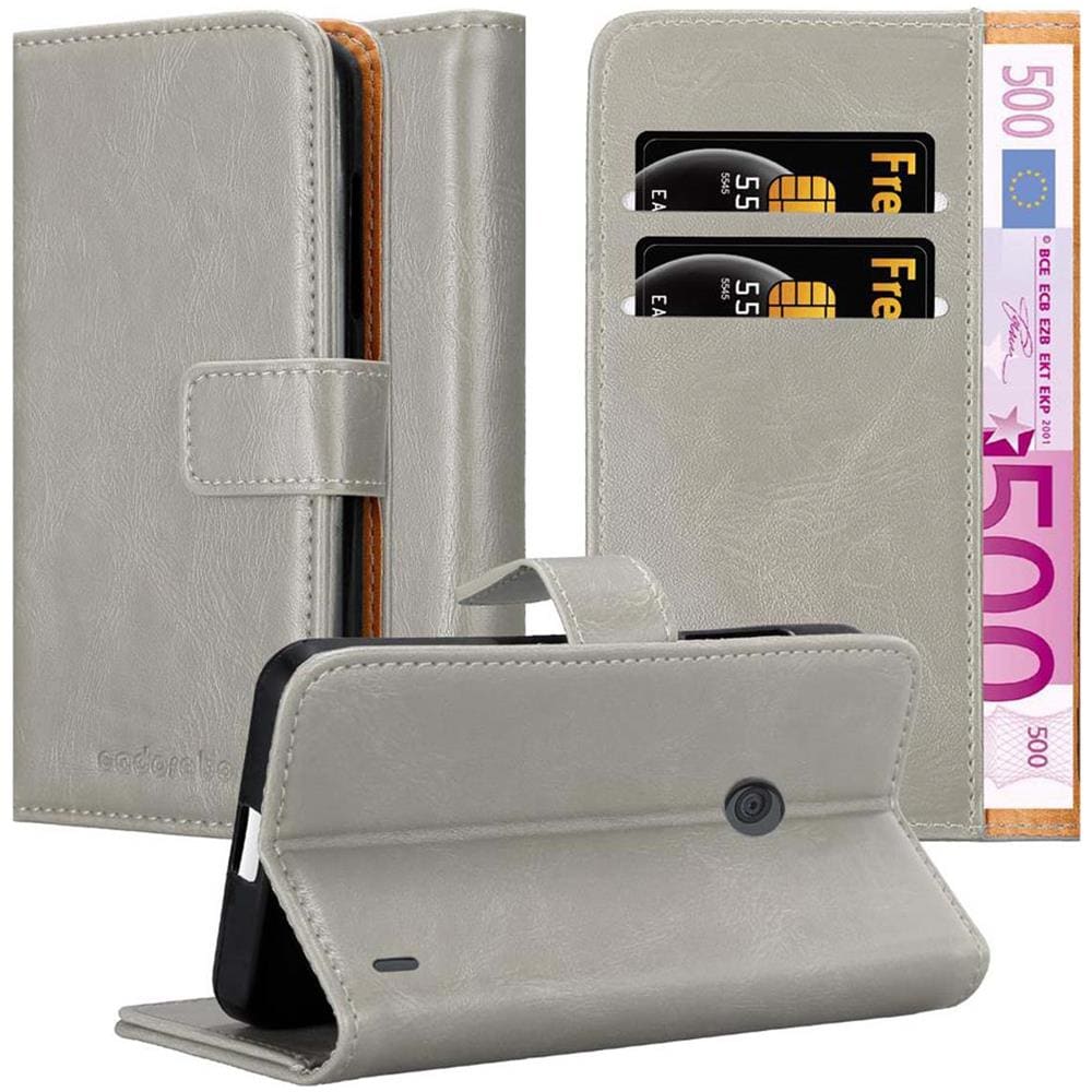 Custodia Compatibile Con Nokia Lumia 520 In Marrone Cappuccino - Coperchio Protettiva Con Chiusura Magnetica, Funzione Stand E Tasca Per Le Carte - Foto 1
