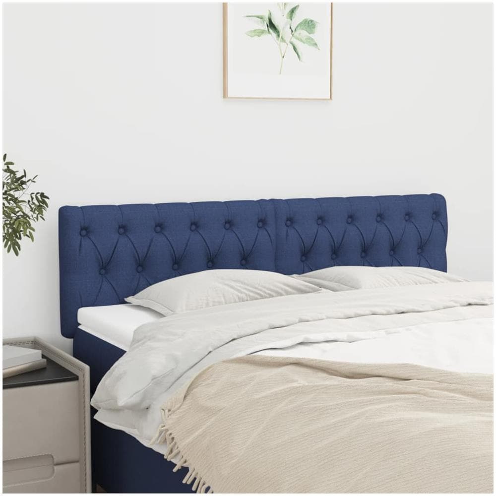 VidaXL Testiera 2 Pezzi In Velluto Blu Scuro, 80x5x78/88 Cm, Regolabile, Per Letto Matrimoniale, Con Piedini In Legno - 3