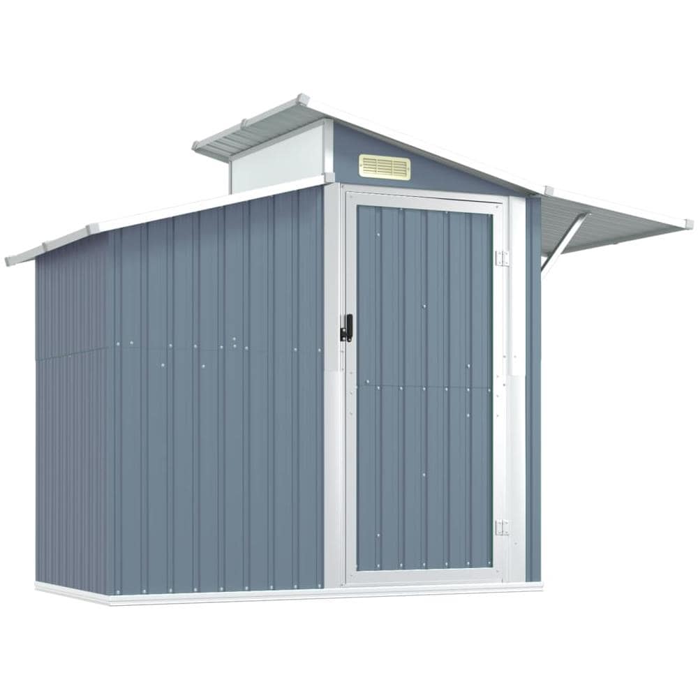Capanno da Giardino Grigio 270x130x208,5 cm Acciaio Zincato - Foto 2