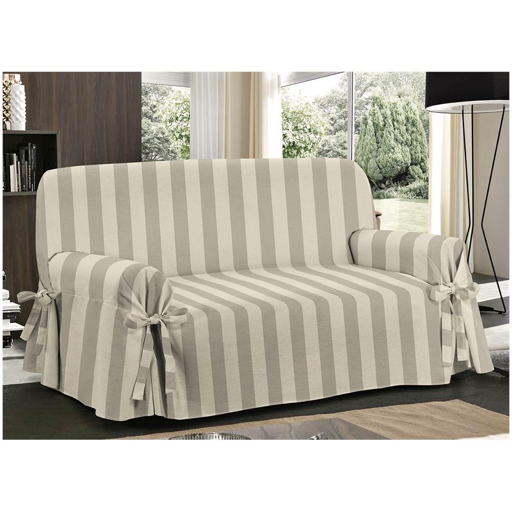 Copridivano Fodera Telo Protezione Divano Con Laccetti Fiocco Varie Fantasie Poltrona Riga Larga - Foto 1
