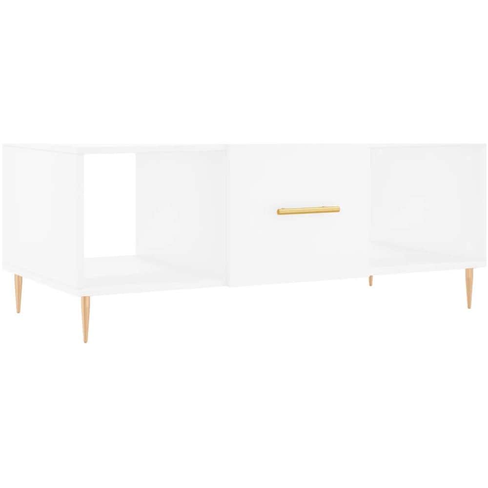 Tavolino Da Salotto Bianco 102x50x40 Cm In Legno Multistrato - Foto 2
