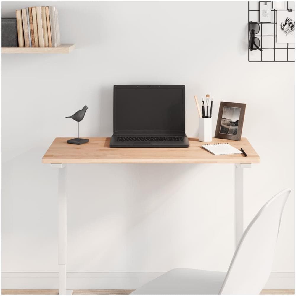 Piano Tavolo 80x40x1,5cm Rettangolare Legno Massello Faggio - Foto 1