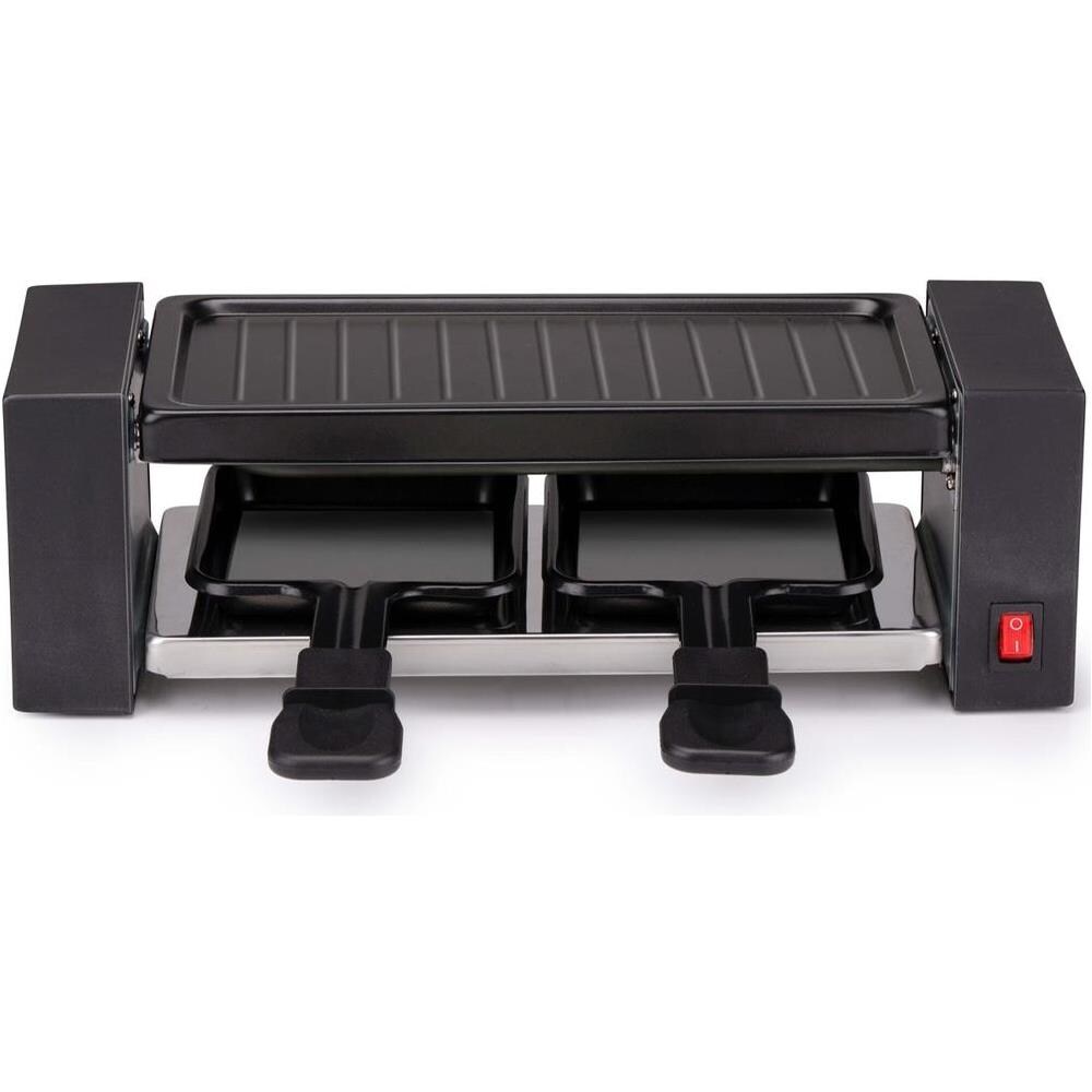 Griglia Raclette Gourmet 400W Piastra Grill Manico Termico Antiustioni 2 Persone - Foto 2