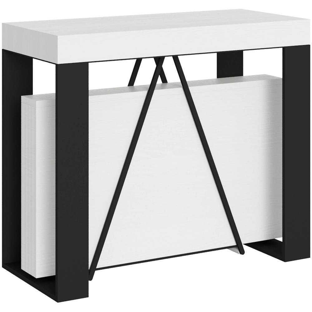 Consolle allungabile 90x40/196 cm Zamat Small bianco frassino telaio antracite - Foto 1