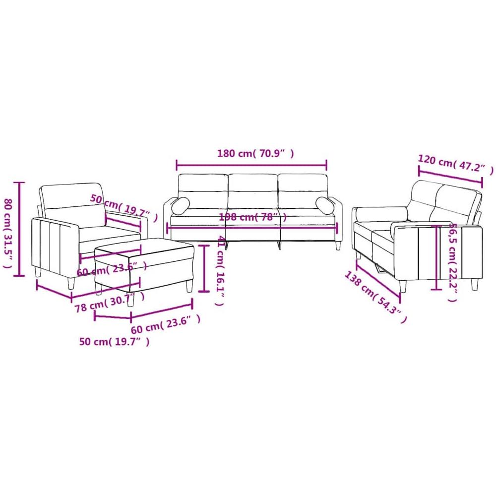 3201560 set di mobili per soggiorno Grigio - Foto 12