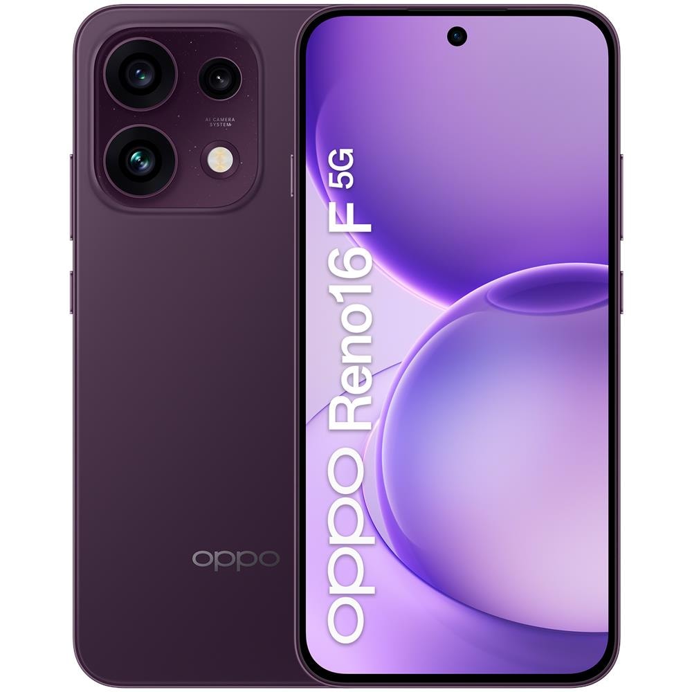 Reno16 F 5G 256GB 8GB Ram Display 6.57" FHD+ AMOLED 120Hz Main Camera 50+8+50MP Selfie 50MP DualSim NanoSIM + eSIM Dimensity 7300 6500mAh Purple Black - Foto 1