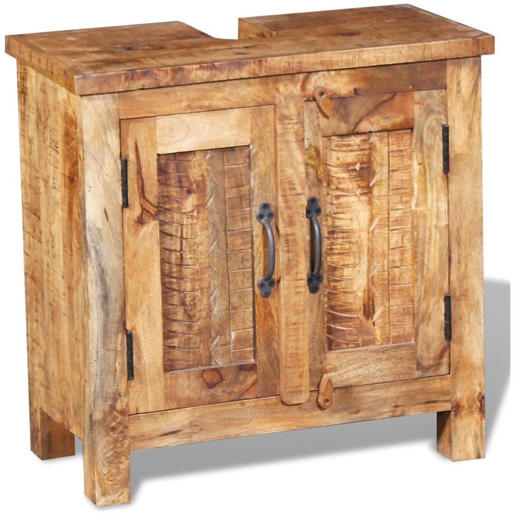 Armadietto Da Bagno Vanity Con Specchio Legno Massello Di Mango - Foto 3