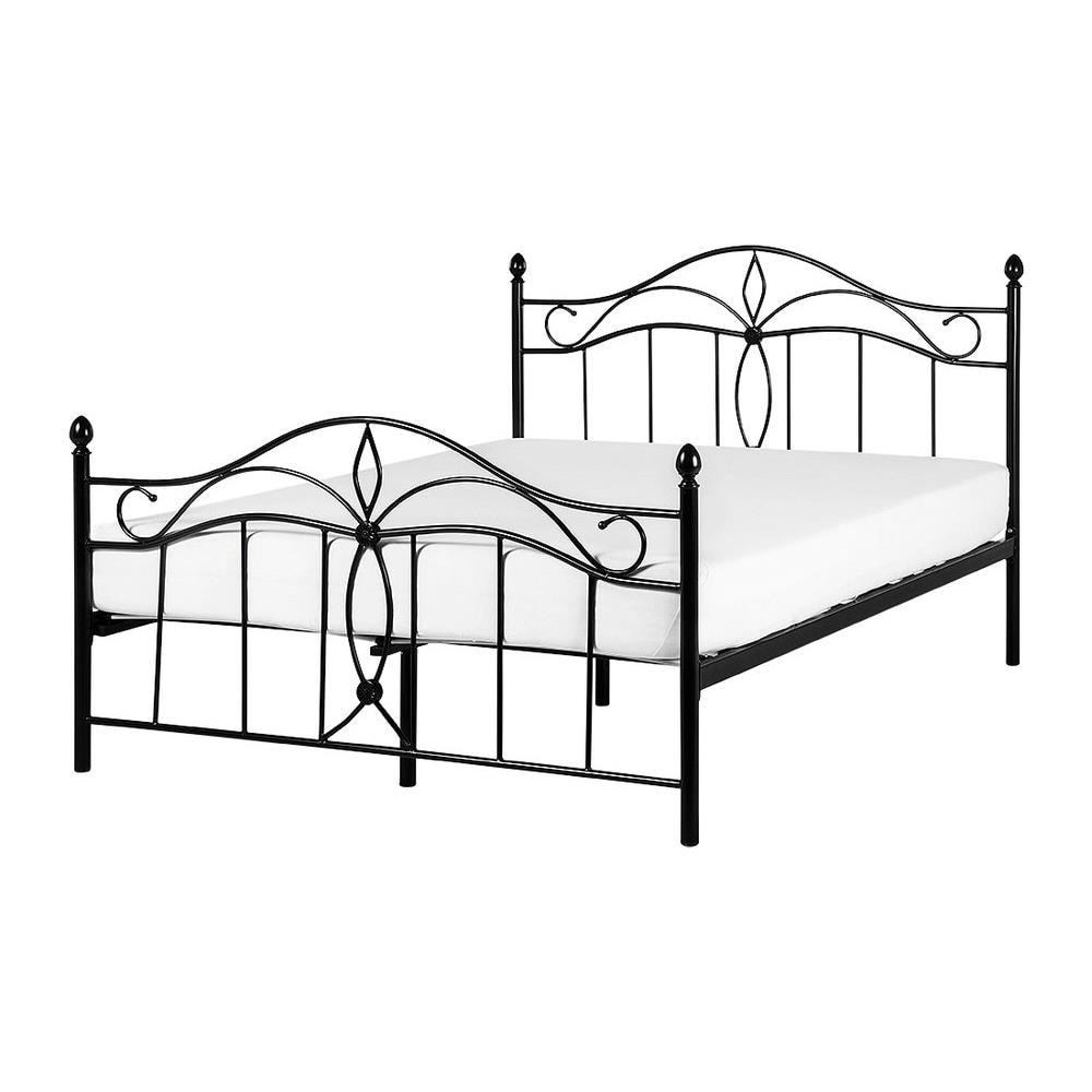 Letto Matrimoniale In Metallo Nero 160x200 Cm Antlia - Foto 1