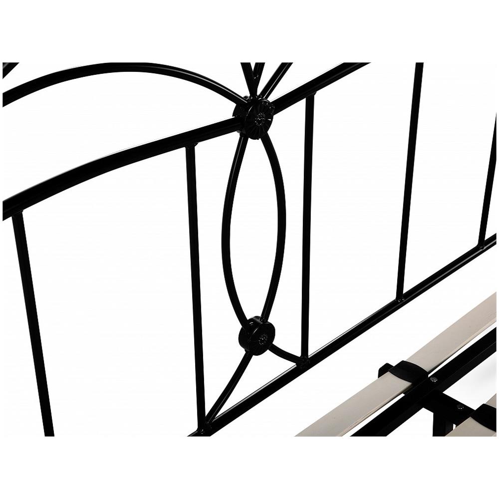 Letto Matrimoniale In Metallo Nero 160x200 Cm Antlia - Foto 2