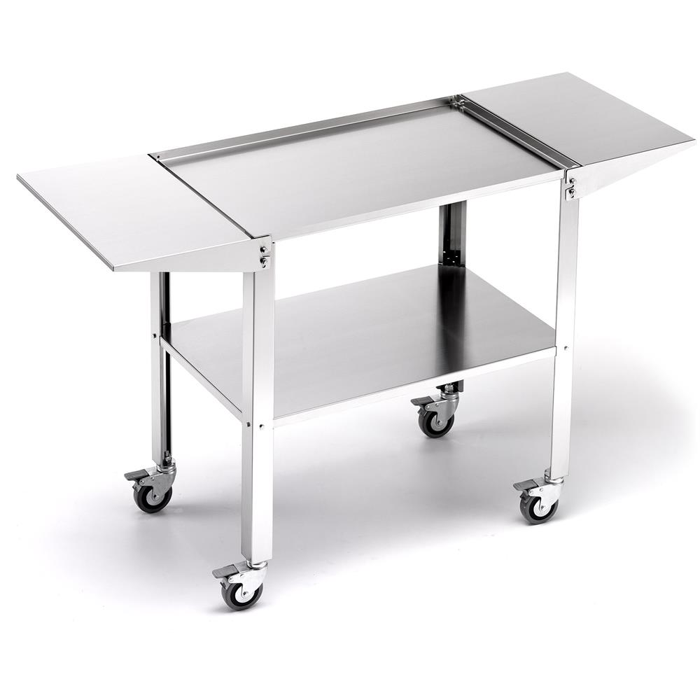 Carrello In Acciaio Inox Con Mensole Laterali Richiudibili E Ruote Ompagrill 46130 - Foto 1