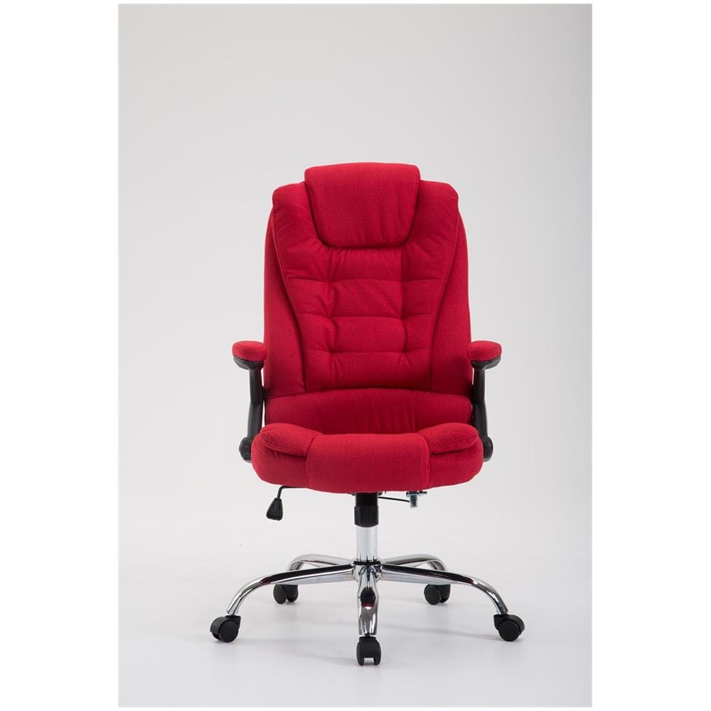 Sedia Ufficio Thor XXL in Stoffa - Poltrona Studio Carico Max 150 kg I Sedia Pc Ergonomica Imbottita e Regolabile in Altezza I Sedia da Scrivania con Ruote e Alto Schienale Rosso - Foto 2