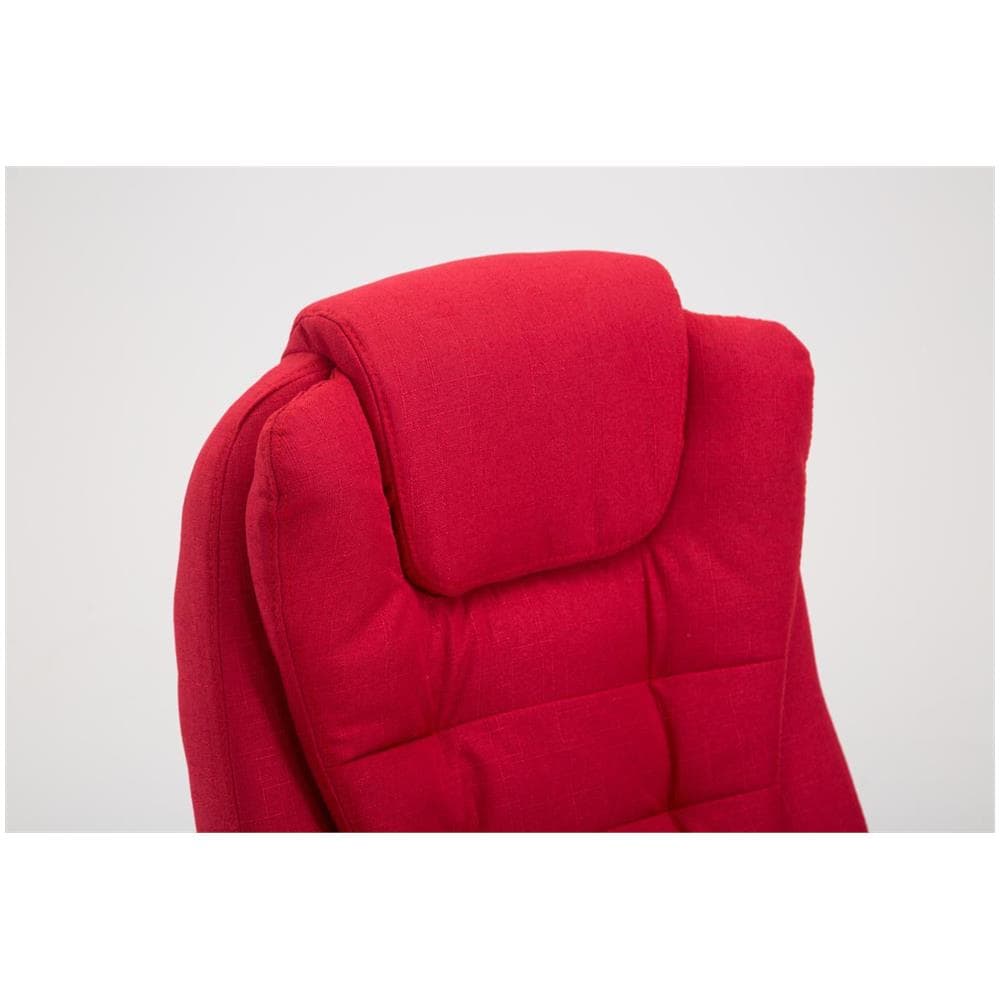 Sedia Ufficio Thor XXL in Stoffa - Poltrona Studio Carico Max 150 kg I Sedia Pc Ergonomica Imbottita e Regolabile in Altezza I Sedia da Scrivania con Ruote e Alto Schienale Rosso - Foto 5