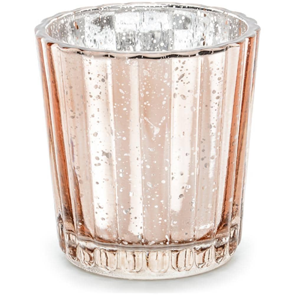 Partydeco - Portacandele In Vetro Effetto Specchio Oro Rosa 6 Cm - Foto 1