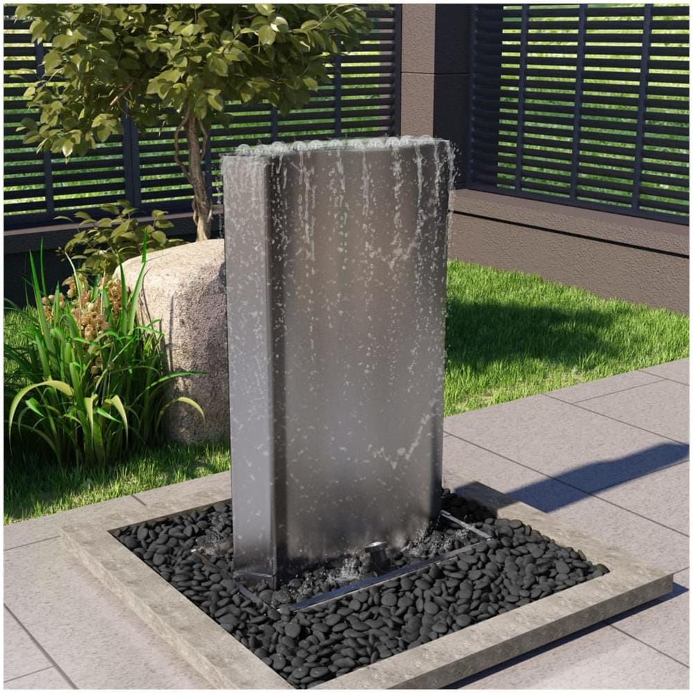 Fontana Da Giardino Argento 60,2x37x122,1 Cm In Acciaio Inox - Foto 1