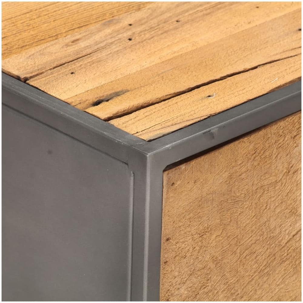Tavolino Da Caffè 90x50x35 Cm In Legno Massello Di Recupero - Foto 2
