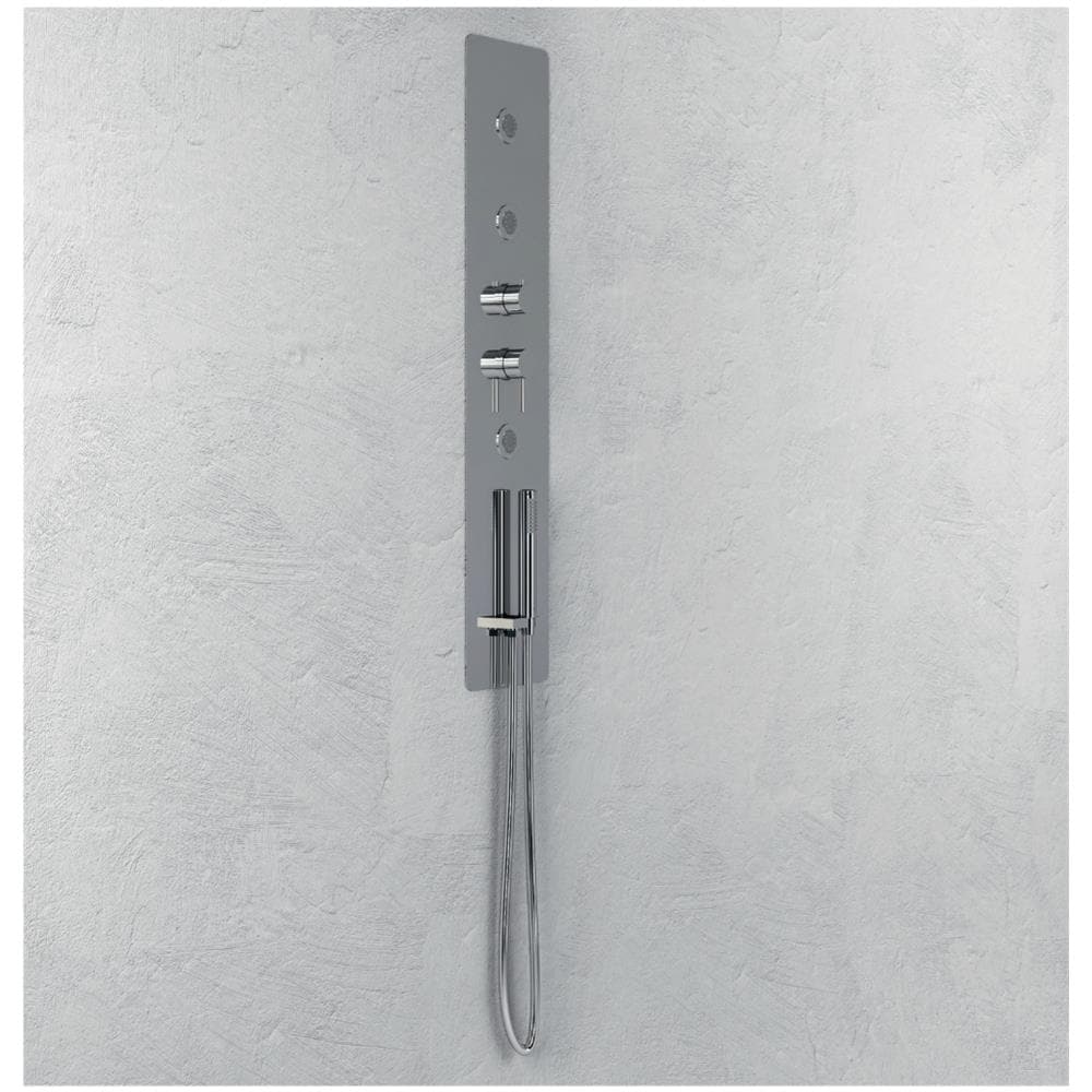 Wall Kit A Parete Da Incasso A Muro Acciaio Inox Cromato Lucido Deviatore Doccetta Doccia - Foto 3