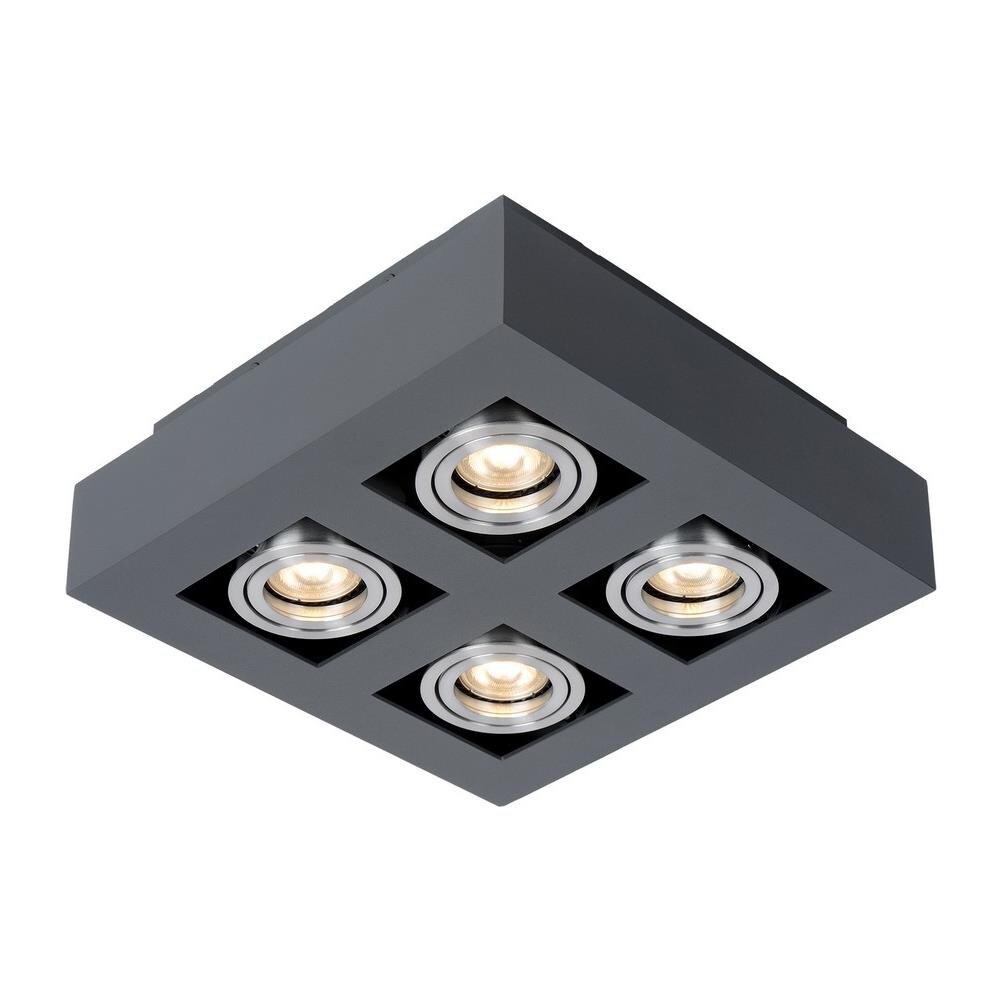Luce Moderna In Alluminio Nero A Montaggio Superficiale 4, Gu10 - Foto 1