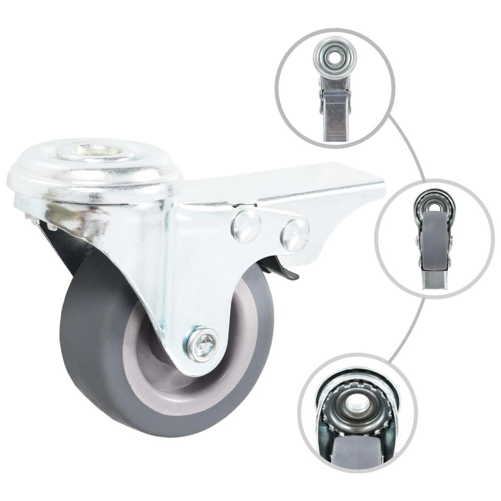 Ruote Girevoli con Foro per Bulloni 4 pz 50 mm - Foto 3