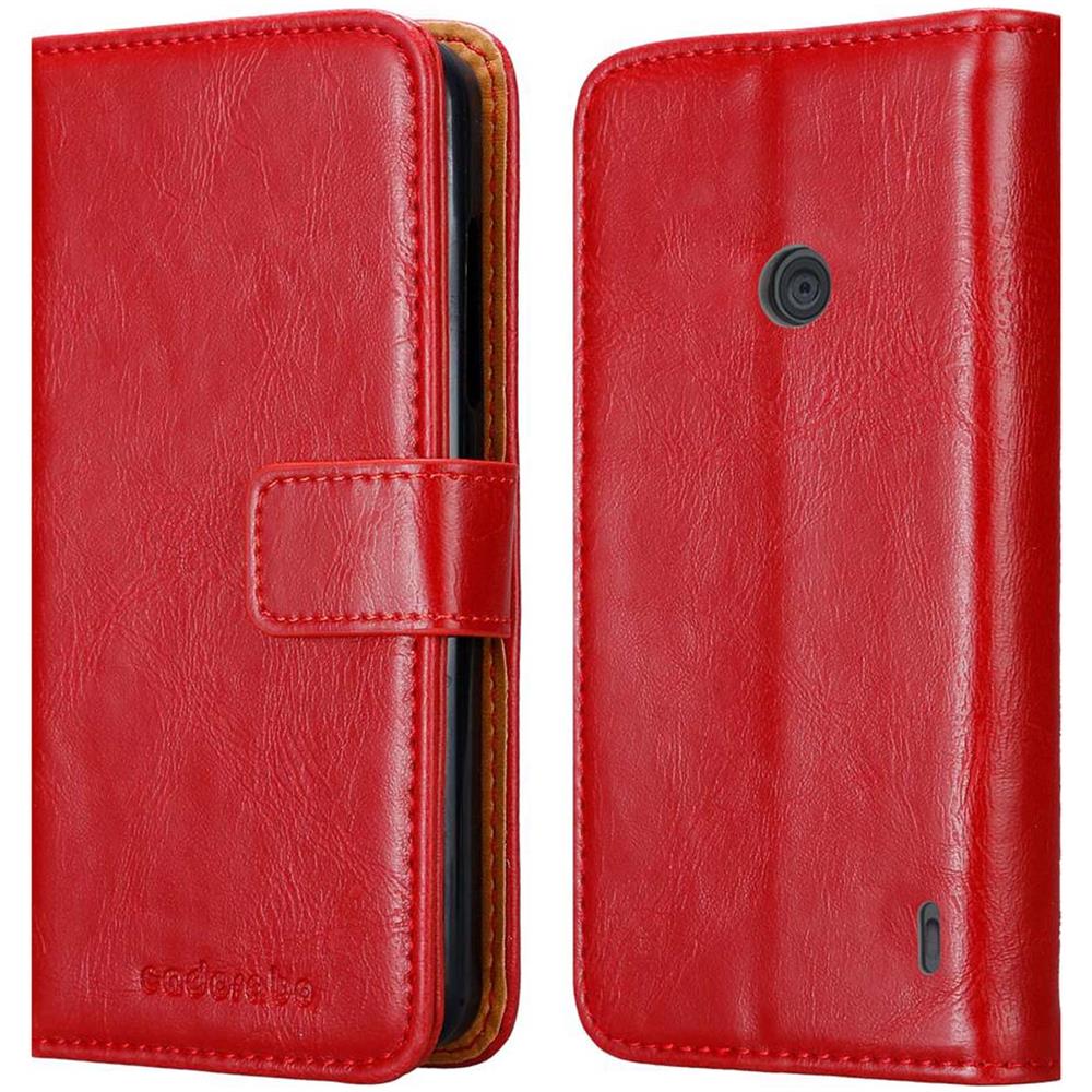 Custodia Compatibile Con Nokia Lumia 520 In Rosso Vinaccia - Coperchio Protettiva Con Chiusura Magnetica, Funzione Stand E Tasca Per Le Carte - Foto 8