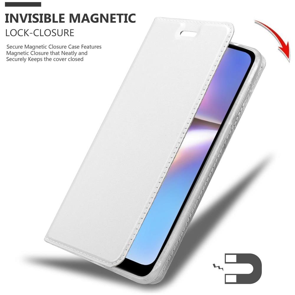 Custodia Compatibile Con Samsung Galaxy A10s In Classy Argento - Coperchio Protettiva Con Chiusura Magnetica, Funzione Stand E Tasca Per Le Carte - Foto 8