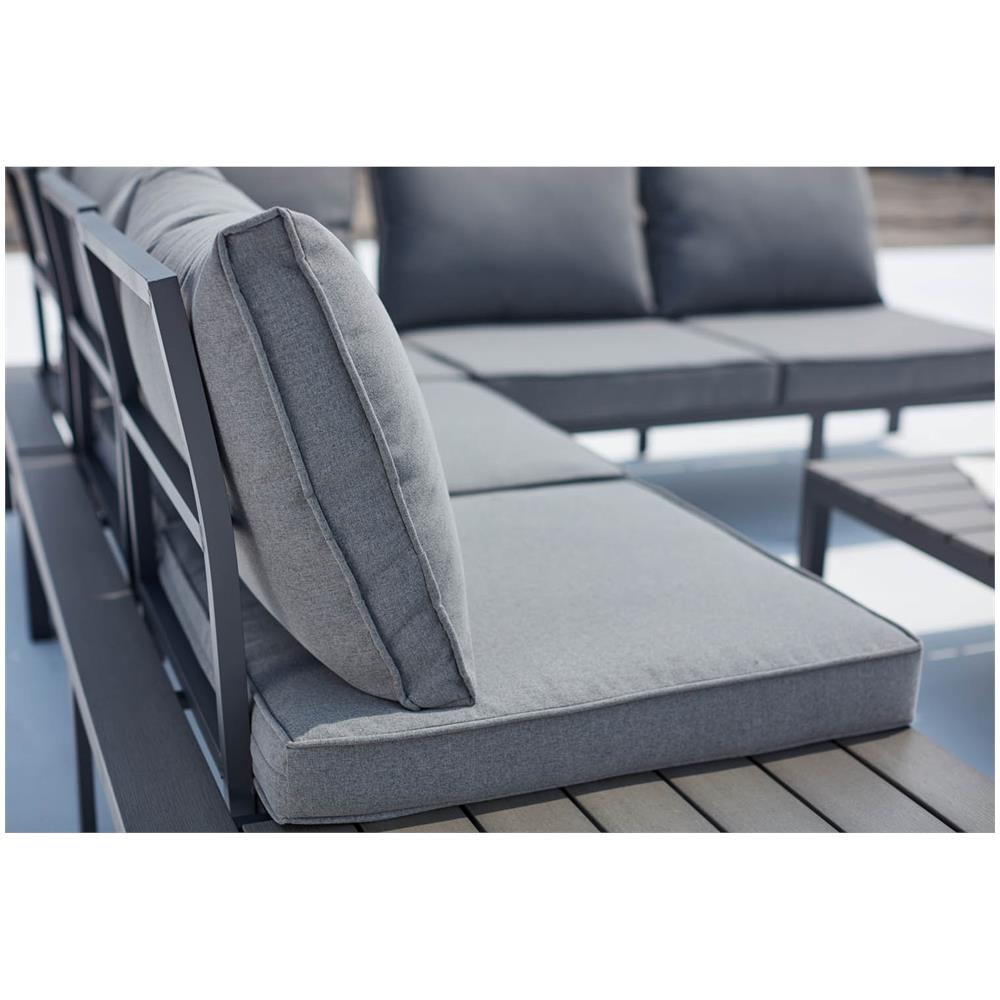 Salotto Da Giardino Basso 5 Posti In Alluminio Grigio Scuro Fira - Foto 2