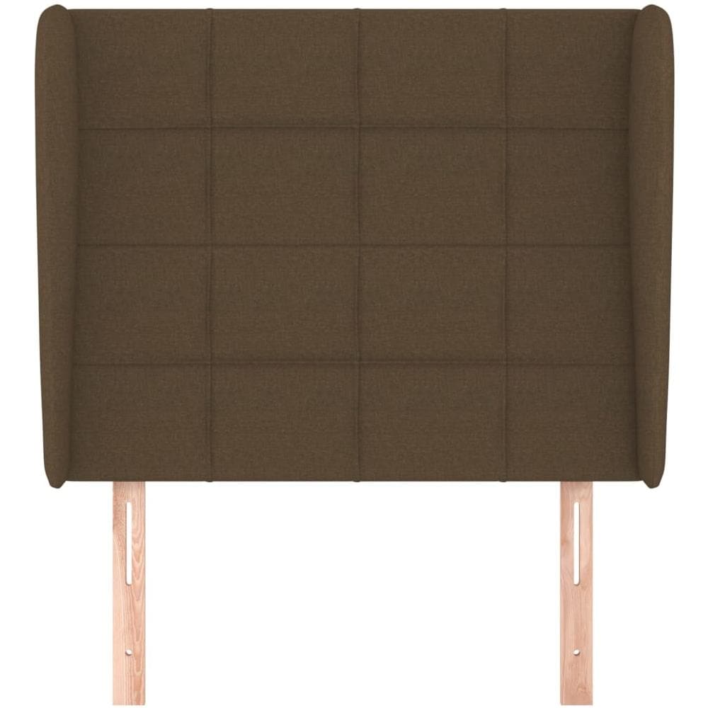 Testiera Ad Orecchio Marrone Scuro 103x23x118/128 Cm In Tessuto - Foto 3