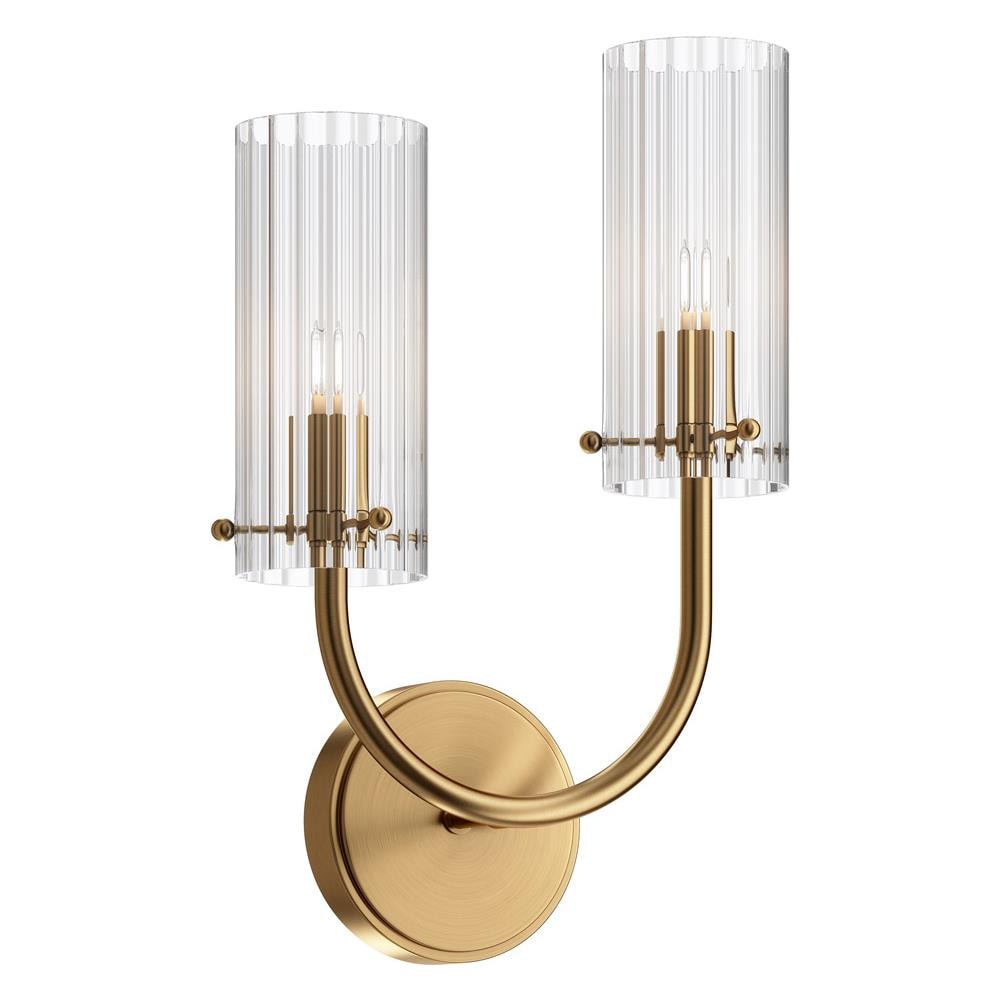 Applique Contemporanea Arco Struttura In Metallo Ottone 1 Luce Diffusore Vetro - Foto 1