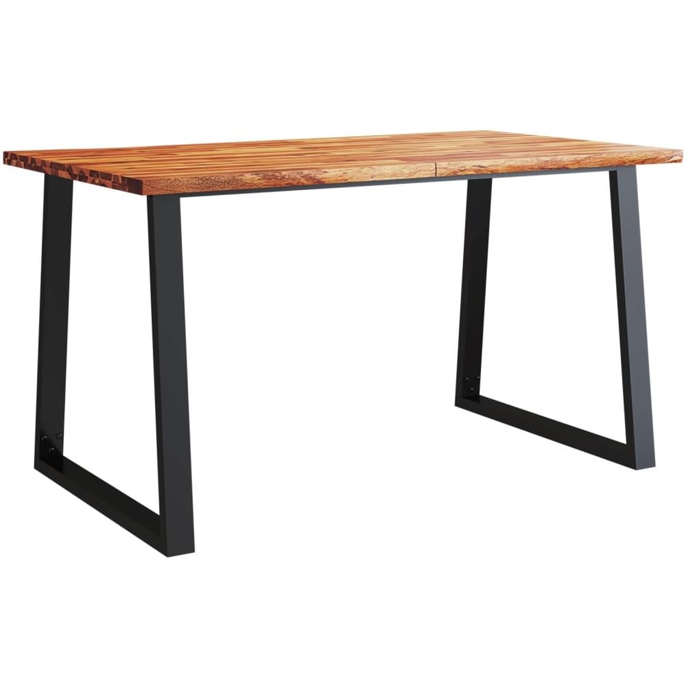 Set Da Pranzo 3 Pz Con Bordi Vivi In Legno Massello Di Acacia - Foto 3