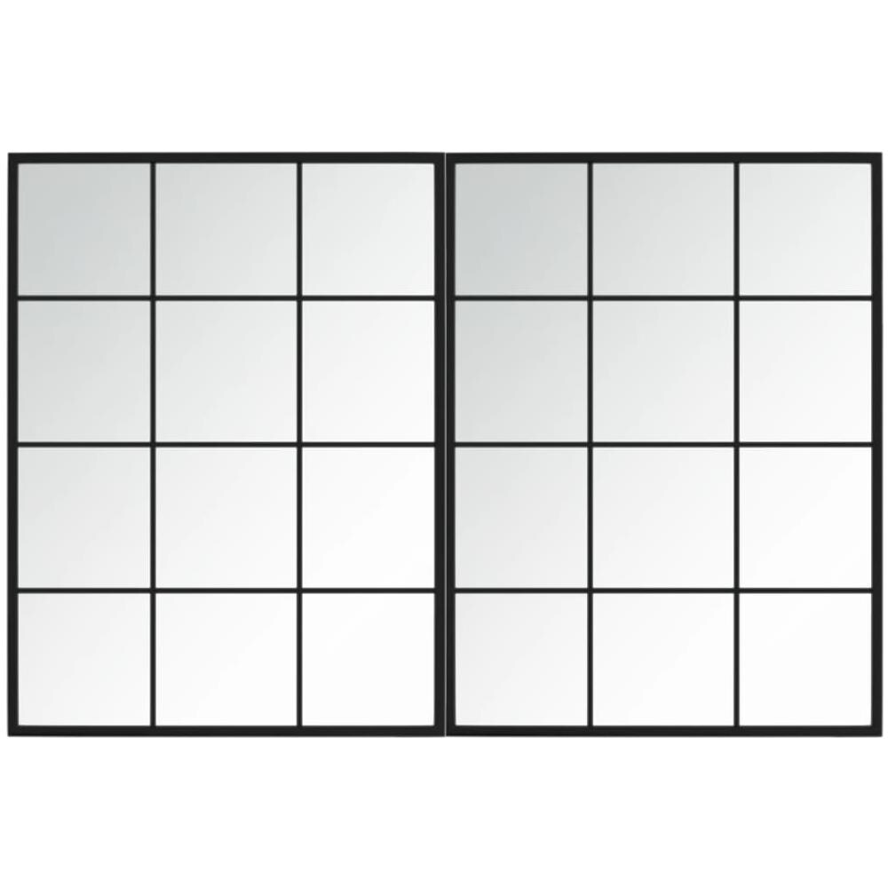 Specchi A Parete 2 Pz Neri 80x60 Cm In Metallo - Foto 2