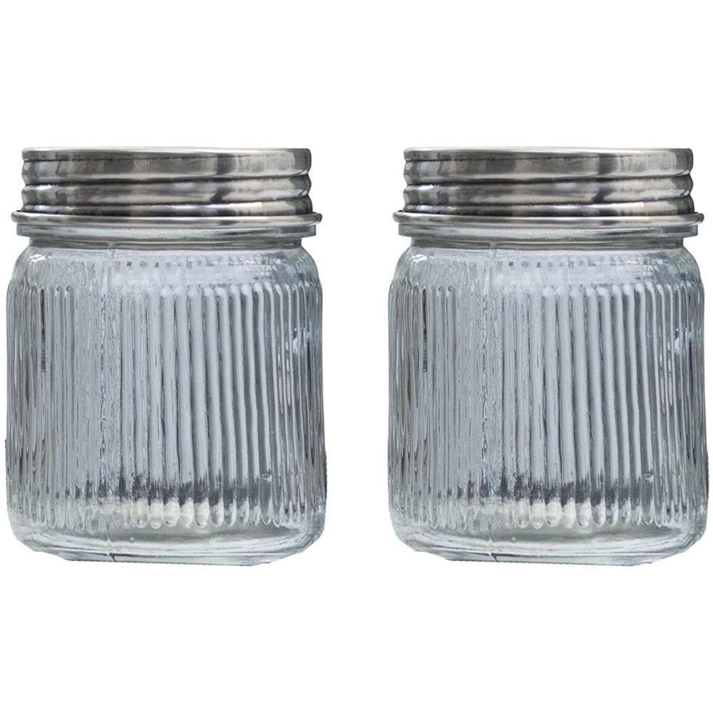 Set Di 2 Barattoli Di Vetro E Ottone - Foto 1