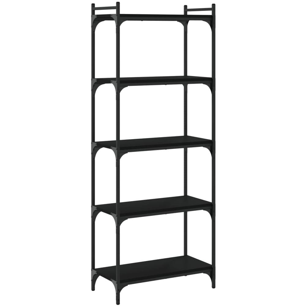 Libreria A 5 Ripiani Nera 60x30x154 Cm In Legno Multistrato - Foto 2