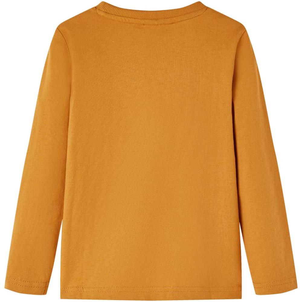 Maglietta Da Bambino A Maniche Lunghe Con Stampa Lupo Ocra Scuro 104 - Foto 2